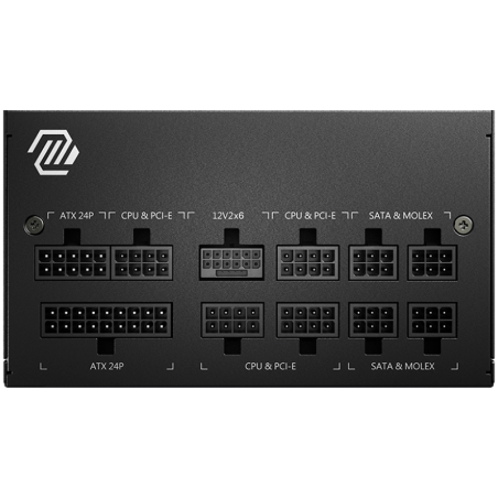 MSI MAG A750GL PCIE5, 750W, 80 Plus Gold, ATX Form Factor, 100~240 Vac Input Voltage, 47Hz ~ 63Hz Input Frequency, 120 mm Fan, 1