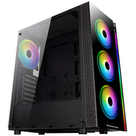 Chassis Poseidon EN42272, ATX, M-ATX, Mini-ITX, USB3.0x2, USB2.0x2, Front & Left Tempered Glass, Front Rainbow LED Stripe, CY120