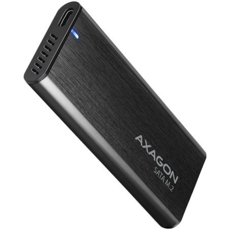 AXAGON EEM2-SBC, M.2 SATA screwless RAW box, black, SuperSpeed USB-C 10 Gbps