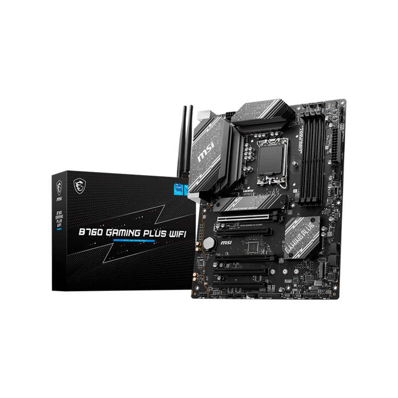 MSI B760 GAMING PLUS WIFI, ATX, Socket 1700, Intel B760 Chipset, Dual Channel DDR5 up to 6800(OC)MHz,5x PCIe x16 slot, 4xSATA 6G