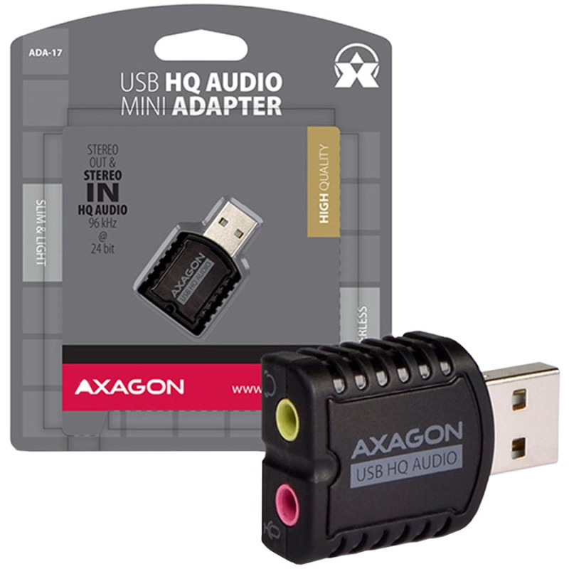 AXAGON ADA-17 USB2.0 - Stereo HQ Audio Mini Adapter 24bit 96kHz AXAGON ADA-17 USB2.0 - Stereo HQ Audio Mini Adapter 24bit 96kHz