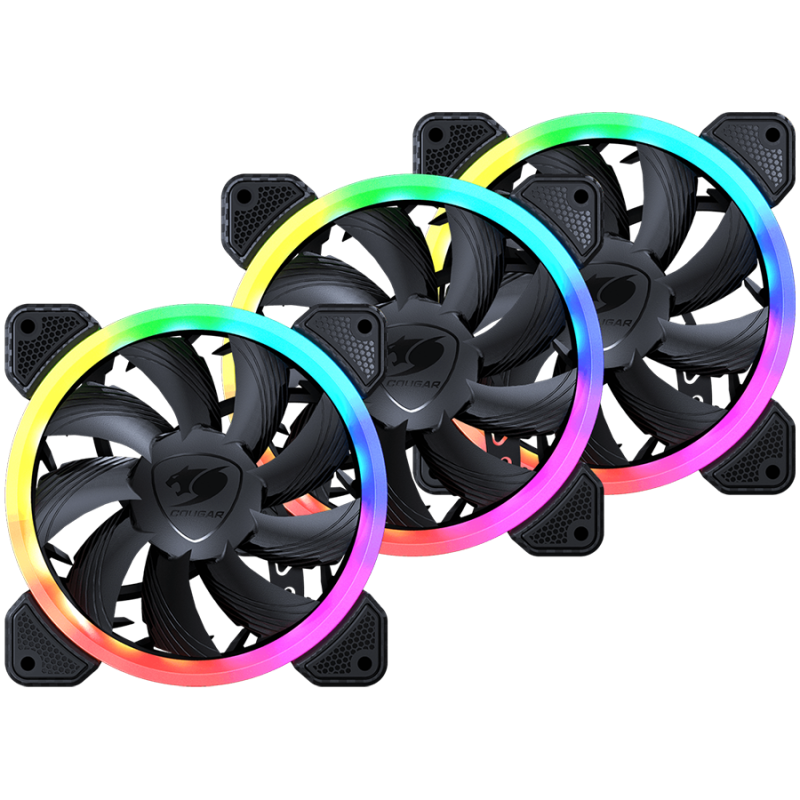 COUGAR ARGB VK120 Kit, 120x120x25mm, Hydro-Dynamic Bearing, 600-1500RPM ± 200RPM, 48.98 CFM ± 10% Air Flow, 29.8 dBA Max Noise, 