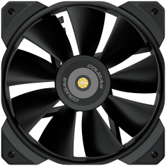 COUGAR MHP 120 Black, 120mm 4-pin PWM fan, 600-2000RPM, HDB Bearing, Anti-vibration Dampers, Extension Cable + Low-Noise Adapter