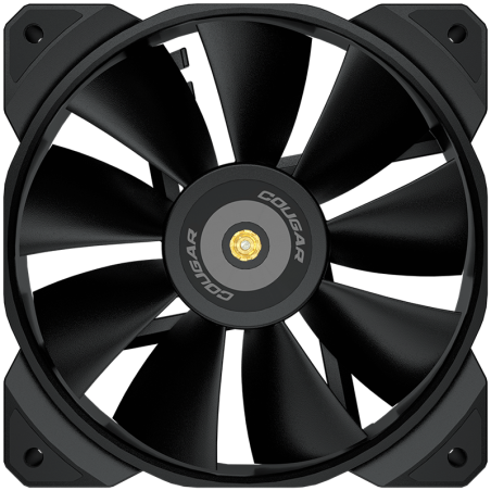 COUGAR MHP 120 Black, 120mm 4-pin PWM fan, 600-2000RPM, HDB Bearing, Anti-vibration Dampers, Extension Cable + Low-Noise Adapter