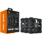 COUGAR MHP 120 Black (3 Fan Pack), 120mm 4-pin PWM fan, 600-2000RPM, HDB Bearing, Anti-vibration Dampers, Extension Cable + Low-