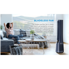 Bladeless Fan & air purifier, Smart WiFi, digital with IOT and remote, H13 HEPA filter, 10 speeds, wide oscillation, ION mode, u