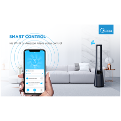 Bladeless Fan & air purifier, Smart WiFi, digital with IOT and remote, H13 HEPA filter, 10 speeds, wide oscillation, ION mode, u