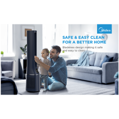 Bladeless Fan & air purifier, Smart WiFi, digital with IOT and remote, H13 HEPA filter, 10 speeds, wide oscillation, ION mode, u
