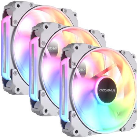 Cougar fan APOLAR 120 ARGB White (3 fan package), Fan Speed 600-2200 RPM±200RPM, Air Flow 75.38 CFM ± 10%, Air Pressure 2.59 mm 