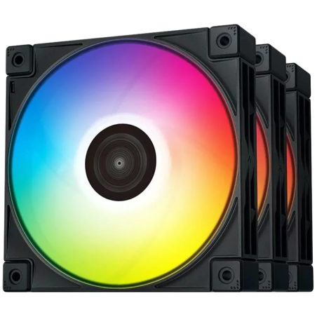 DEEPCOOL FC120 3 in 1, Pack of 3x ARGB 120 mm fan, Addressable RGB LED, Hydro Bearing, Black, R-FC120-BKAMN3-G-1