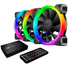 COUGAR Vortex RGB HPB Cooling Kit, Hydro-Dynamic Bearing, Dimensions 120 x 120 x 25mm, PWM 600-1500 R.P.M, Air Flow 43.54 CFM 73