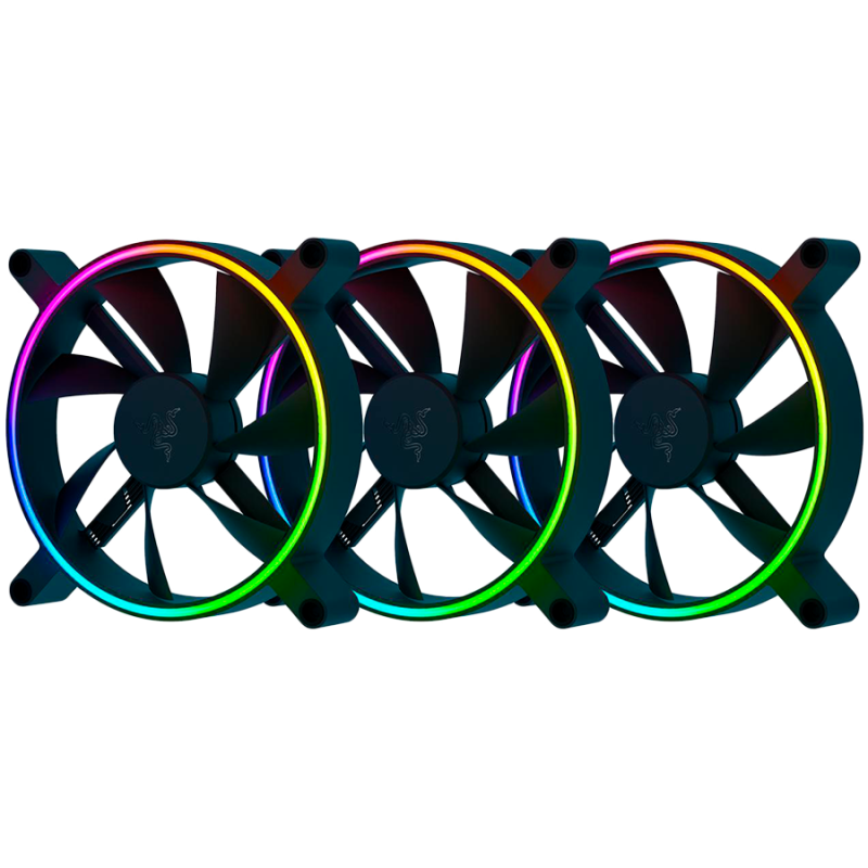 Razer Kunai Chroma RGB 140MM - 3 Fans pack, 18 addressable LEDs​, Hydraulic, 4-pin PWM, Cooling​: 500-1600 RPM​, Airflow​: 34.48