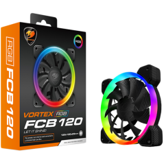 COUGAR Vortex FCB 120, Cooling Fan, Hydraulic-Bearing, 36.72 CFM 62.36 m3/h air flow, 1200 R.P.M, 0.78mmH2O Air Pressure, Acoust