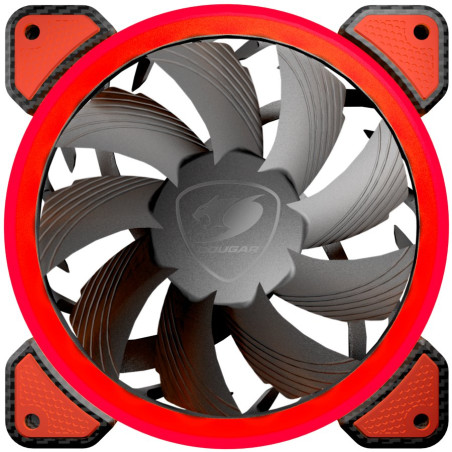COUGAR Vortex FR 120 red LED, Cooling fan, Hydraulic Bearing, Speed 1200 R.P.M, Air Flow 36.72 CFM 62.36 m3/h, Dimensions 120 x 