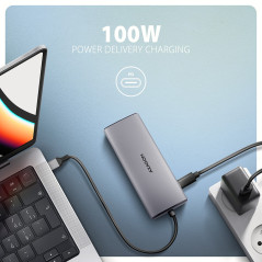 AXAGON HMC-6G2L 2x USB-A 10Gbps, 1x USB-C 10Gbps, 4K/60Hz HDMI, RJ-45, USB 3.2 Gen 2 hub, PD 100W, 15cm USB-C cable
