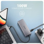 AXAGON HMC-6G2L 2x USB-A 10Gbps, 1x USB-C 10Gbps, 4K/60Hz HDMI, RJ-45, USB 3.2 Gen 2 hub, PD 100W, 15cm USB-C cable