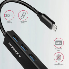 AXAGON HMC-GL3A SUPERSPEED USB-C HUB + GIGABIT LAN