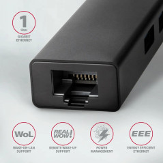 AXAGON HMC-GL3A SUPERSPEED USB-C HUB + GIGABIT LAN