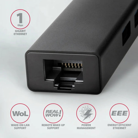 AXAGON HMC-GL3A SUPERSPEED USB-C HUB + GIGABIT LAN