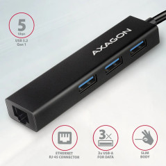 AXAGON HMC-GL3A SUPERSPEED USB-C HUB + GIGABIT LAN