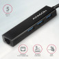 AXAGON HMC-GL3A SUPERSPEED USB-C HUB + GIGABIT LAN