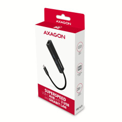 AXAGON HMC-GL3A SUPERSPEED USB-C HUB + GIGABIT LAN
