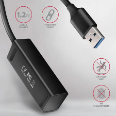 AXAGON HUE-M1AL 4x USB 3.2 Gen 1 MINI hub, metal, 1.2m USB-A cable