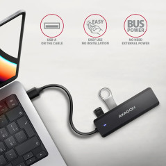 AXAGON HUE-C1A 4x USB3.2 Gen 1 Travel hub, USB-C power IN, w. 20cm Type-A cable