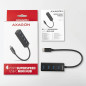 AXAGON HUE-M1C 4x USB3.2 Gen 1 MINI hub, metal, 20cm USB-C cable