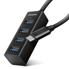AXAGON HUE-M1C 4x USB3.2 Gen 1 MINI hub, metal, 20cm USB-C cable