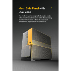 Geometric Future кутия Case EATX - Model 5 Black/Yellow - 5 x 140 mm aRGB fans included