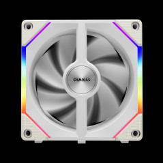 Gamdias Комплект вентилатори Fan Pack 3-in-1 3x120mm - AEOLUS P2-1203 White, Swappable Fan Blades (Reverse Fan Blades Included),