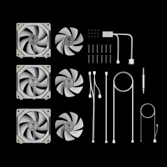 Gamdias Комплект вентилатори Fan Pack 3-in-1 3x120mm - AEOLUS P2-1203 White, Swappable Fan Blades (Reverse Fan Blades Included),