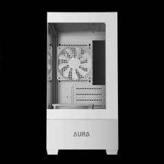 Gamdias кутия Case mATX - AURA GC9M White - 3 x 120 mm A-RGB, Tempered Glass