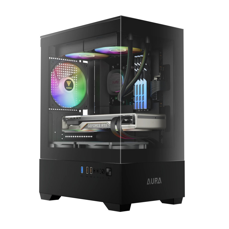 Gamdias кутия Case mATX - AURA GC9M - 3 x 120 mm A-RGB, Tempered Glass Gamdias кутия Case mATX - AURA GC9M - 3 x 120 mm A-RGB, Tempered Glass