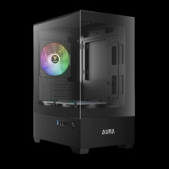 Gamdias кутия Case mATX - AURA GC9M - 3 x 120 mm A-RGB, Tempered Glass