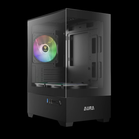 Gamdias кутия Case mATX - AURA GC9M - 3 x 120 mm A-RGB, Tempered Glass