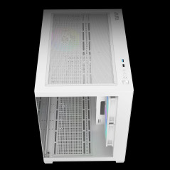 Gamdias кутия Case mATX - AURA GC10M White - 3 x 120 mm A-RGB, Tempered Glass