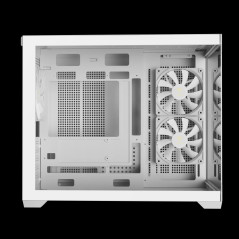 Gamdias кутия Case mATX - AURA GC10M White - 3 x 120 mm A-RGB, Tempered Glass