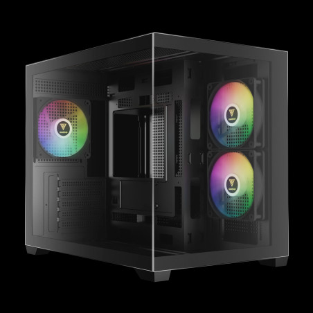 Gamdias кутия Case mATX - AURA GC10M - 3 x 120 mm A-RGB, Tempered Glass