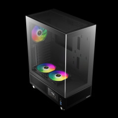 Gamdias кутия Case ATX - ATLAS E1 - 3 x 120 mm A-RGB, Digital Display, Tempered Glass
