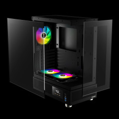 Gamdias кутия Case ATX - ATLAS E1 - 3 x 120 mm A-RGB, Digital Display, Tempered Glass