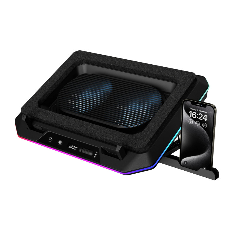 Gamdias Охладител за лаптоп Gaming Notebook Cooler 19" - AETHER P1 - USB-C/A Hub, RGB, Phone Stand Gamdias Охладител за лаптоп Gaming Notebook Cooler 19" - AETHER P1 - USB-C/A Hub, RGB, Phone Stand