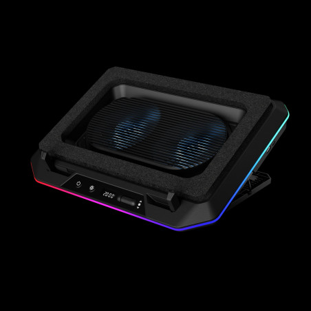 Gamdias Охладител за лаптоп Gaming Notebook Cooler 19" - AETHER P1 - USB-C/A Hub, RGB, Phone Stand
