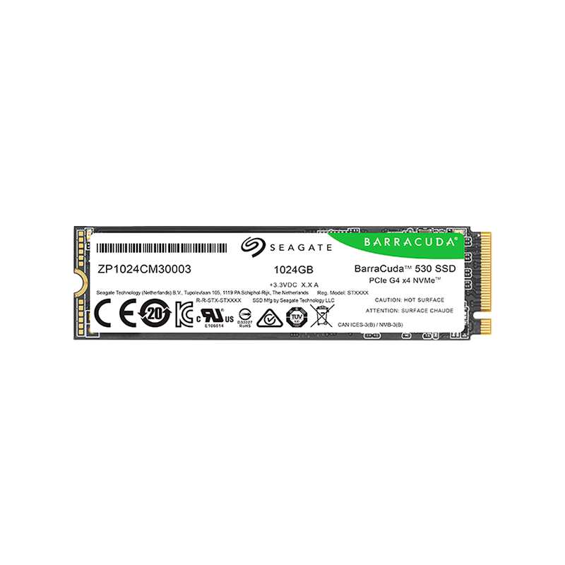 SSD SEAGATE BarraCuda 530 1.024TB M.2 2280-S2 PCIe Gen4 x4 NVMe 2.0, Read/Write: 7400/6100 MBps, TBW 600 SSD SEAGATE BarraCuda 530 1.024TB M.2 2280-S2 PCIe Gen4 x4 NVMe 2.0, Read/Write: 7400/6100 MBps, TBW 600