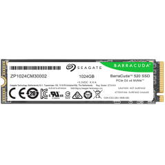 SSD SEAGATE BarraCuda 520 1.024TB M.2 2280-S2 PCIe Gen4 x4 NVMe 1.4, Read/Write: 5000/3200 MBps, TBW 250