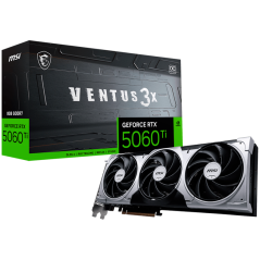 MSI Video Card NVIDIA GeForce RTX 5060 Ti 8G VENTUS 3X OC, 8GB GDDR7, 128-bit, 2617 MHz Boost, 4608 CUDA Cores, PCIe 5.0 (x8), 3