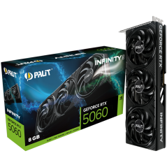 PALIT GeForce RTX 5060 Infinity 3 8GB GDDR7 128 bit, 1x HDMI 2.1b, 3x DP 2.1b, 2 Fan, 1x 8-pin pwr connector, 550W, 291.9 x 116.