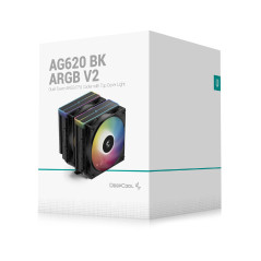 DeepCool охладител CPU Cooler AG620 BK - Addressable RGB V2, Dual-Tower - LGA1851/AM5