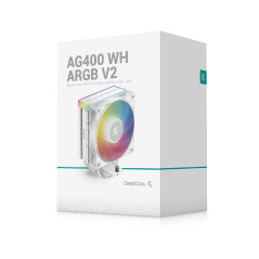 DeepCool охладител CPU Cooler AG400 White - Addressable RGB V2 - LGA1851/AM5